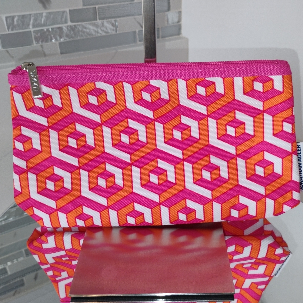 NEW Clinique Cosmetic Bag & Beauty Items - Pink and Orange